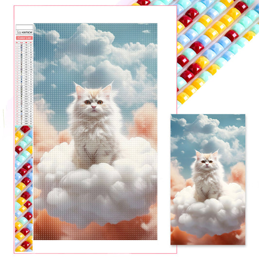 Cat In The Cloud - Full Square Drill Diamond Painting 40*70CM