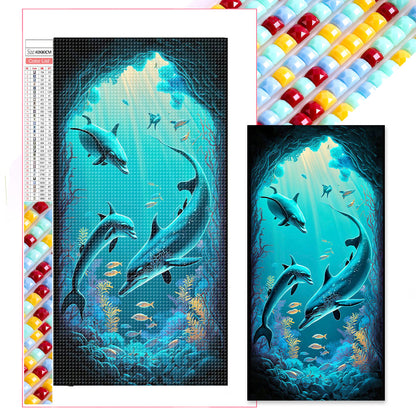 Ocean Dolphin - Full Square Drill Diamond Painting 40*80CM