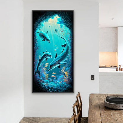 Ocean Dolphin - Full Square Drill Diamond Painting 40*80CM