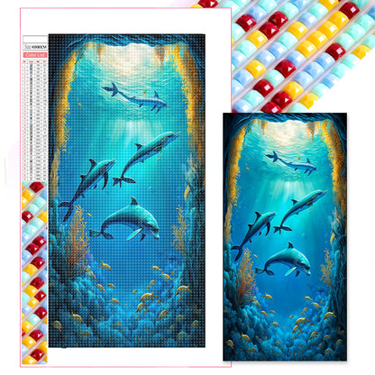 Ocean Dolphin - Full Square Drill Diamond Painting 40*80CM