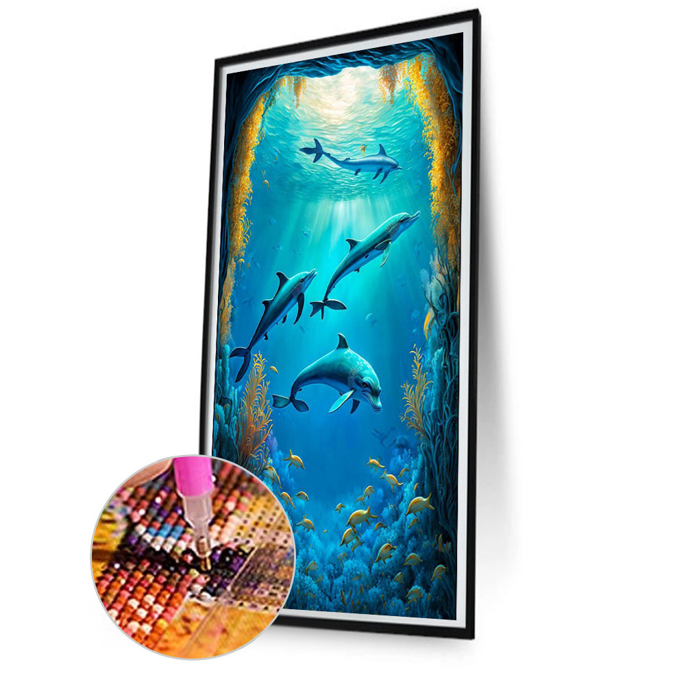 Ocean Dolphin - Full Square Drill Diamond Painting 40*80CM