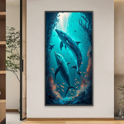 Ocean Dolphin - Full Square Drill Diamond Painting 40*80CM