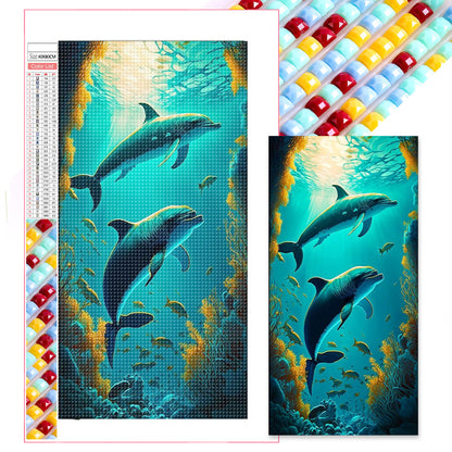 Ocean Dolphin - Full Square Drill Diamond Painting 40*80CM