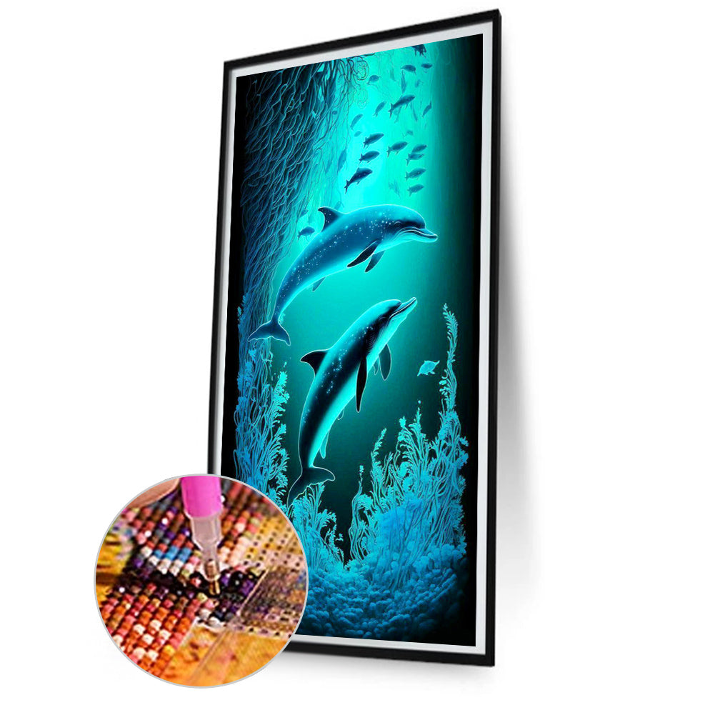 Ocean Dolphin - Full Square Drill Diamond Painting 40*80CM