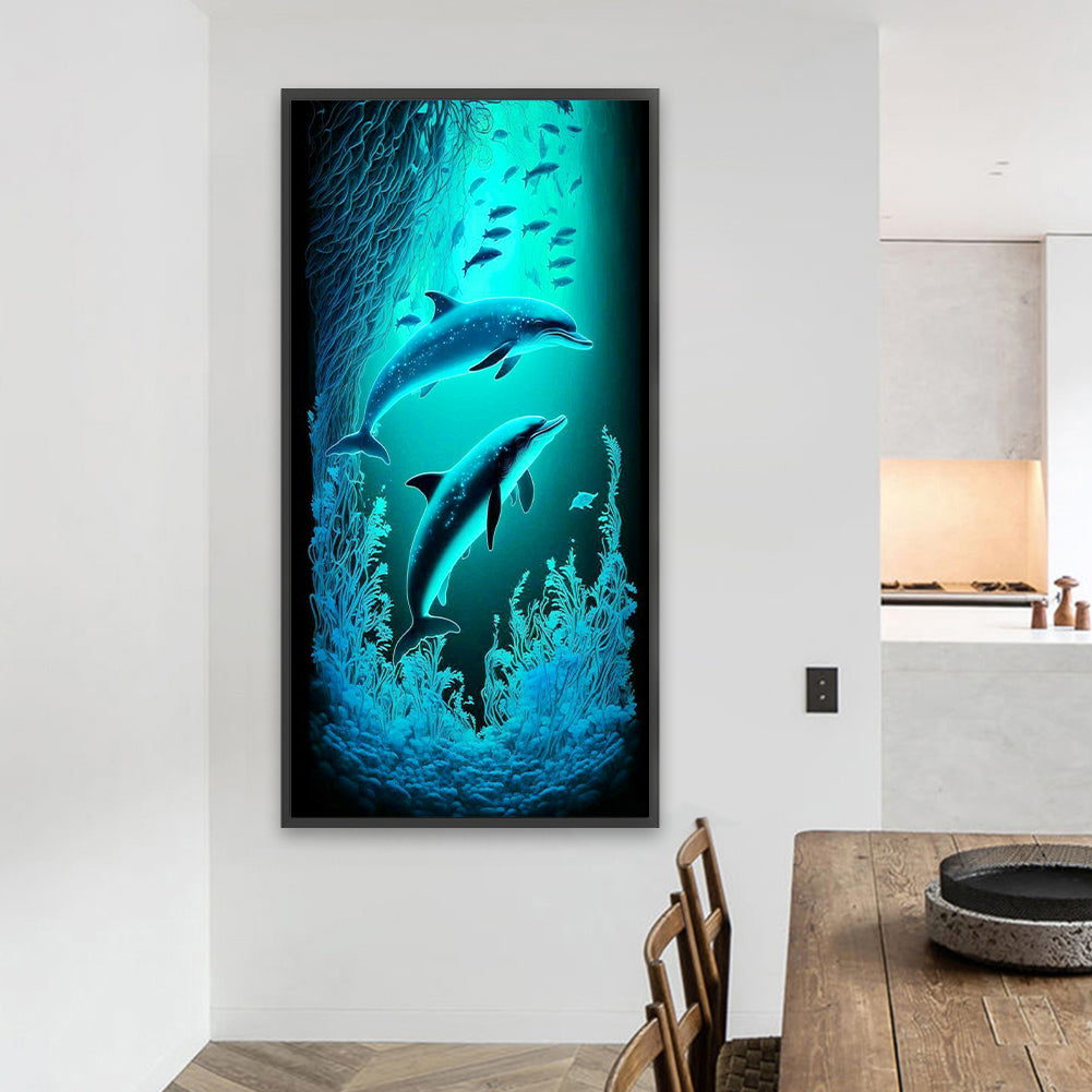 Ocean Dolphin - Full Square Drill Diamond Painting 40*80CM