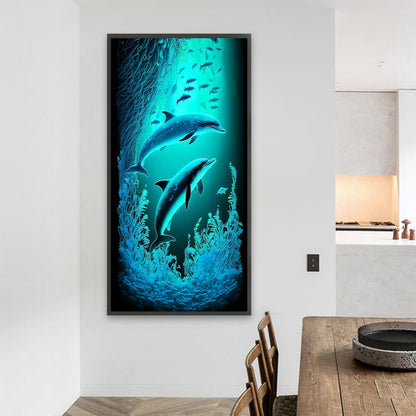 Ocean Dolphin - Full Square Drill Diamond Painting 40*80CM