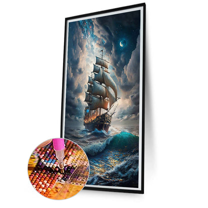 Sailing Ship - Full Square Drill Diamond Painting 40*80CM