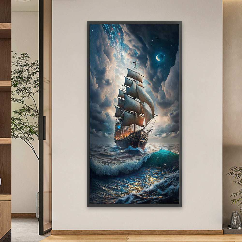 Sailing Ship - Full Square Drill Diamond Painting 40*80CM