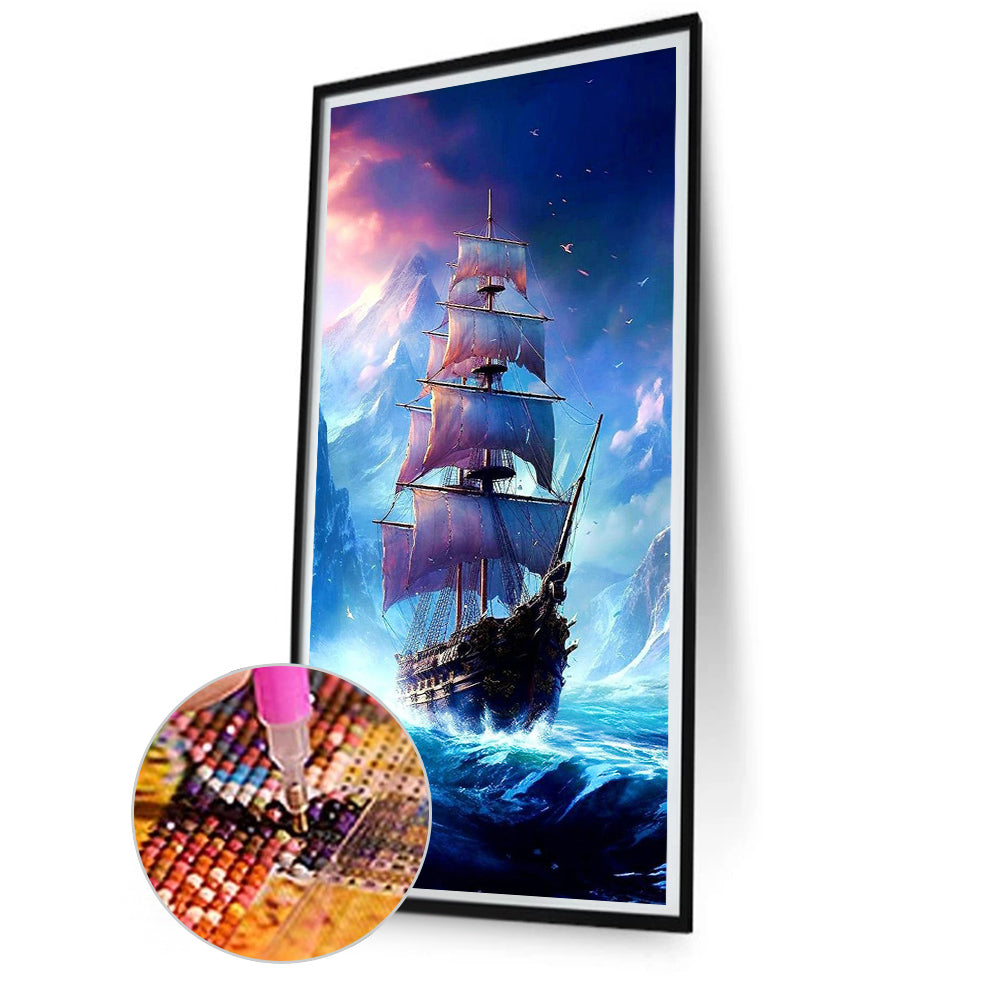 Sailing Ship - Full Square Drill Diamond Painting 40*80CM