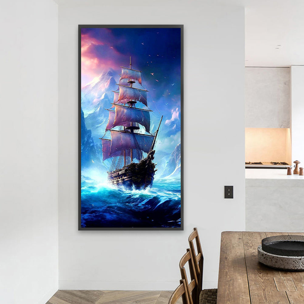 Sailing Ship - Full Square Drill Diamond Painting 40*80CM