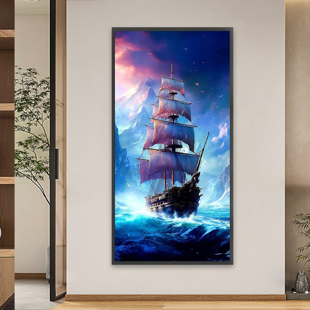 Sailing Ship - Full Square Drill Diamond Painting 40*80CM