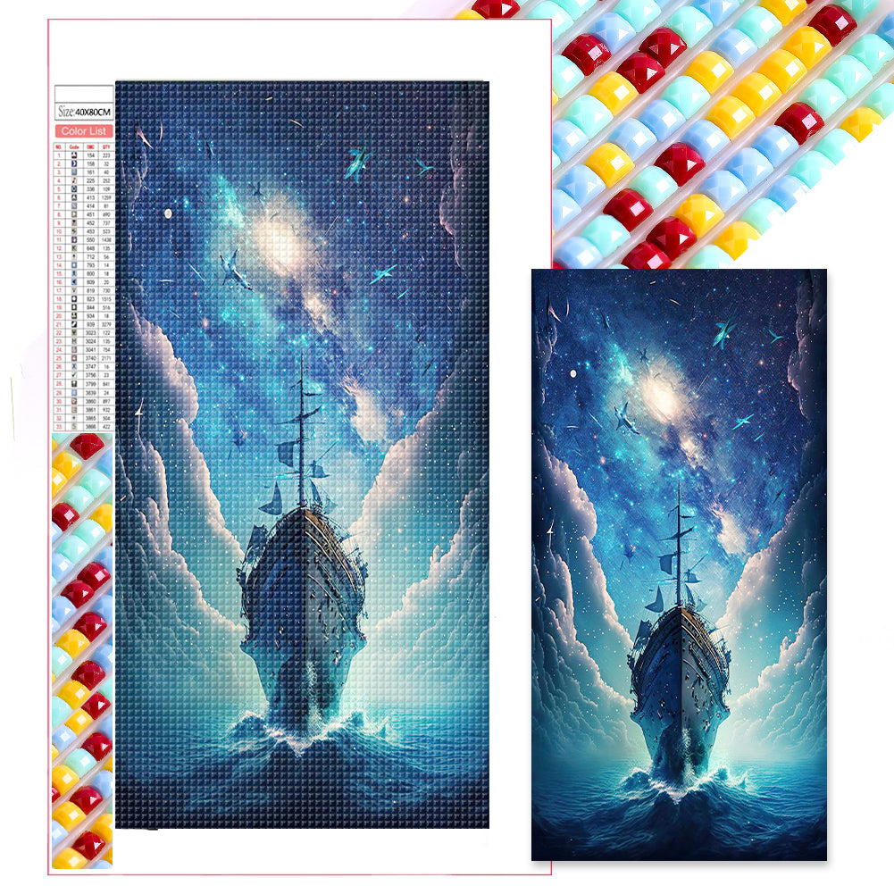 Sailing Ship - Full Square Drill Diamond Painting 40*80CM