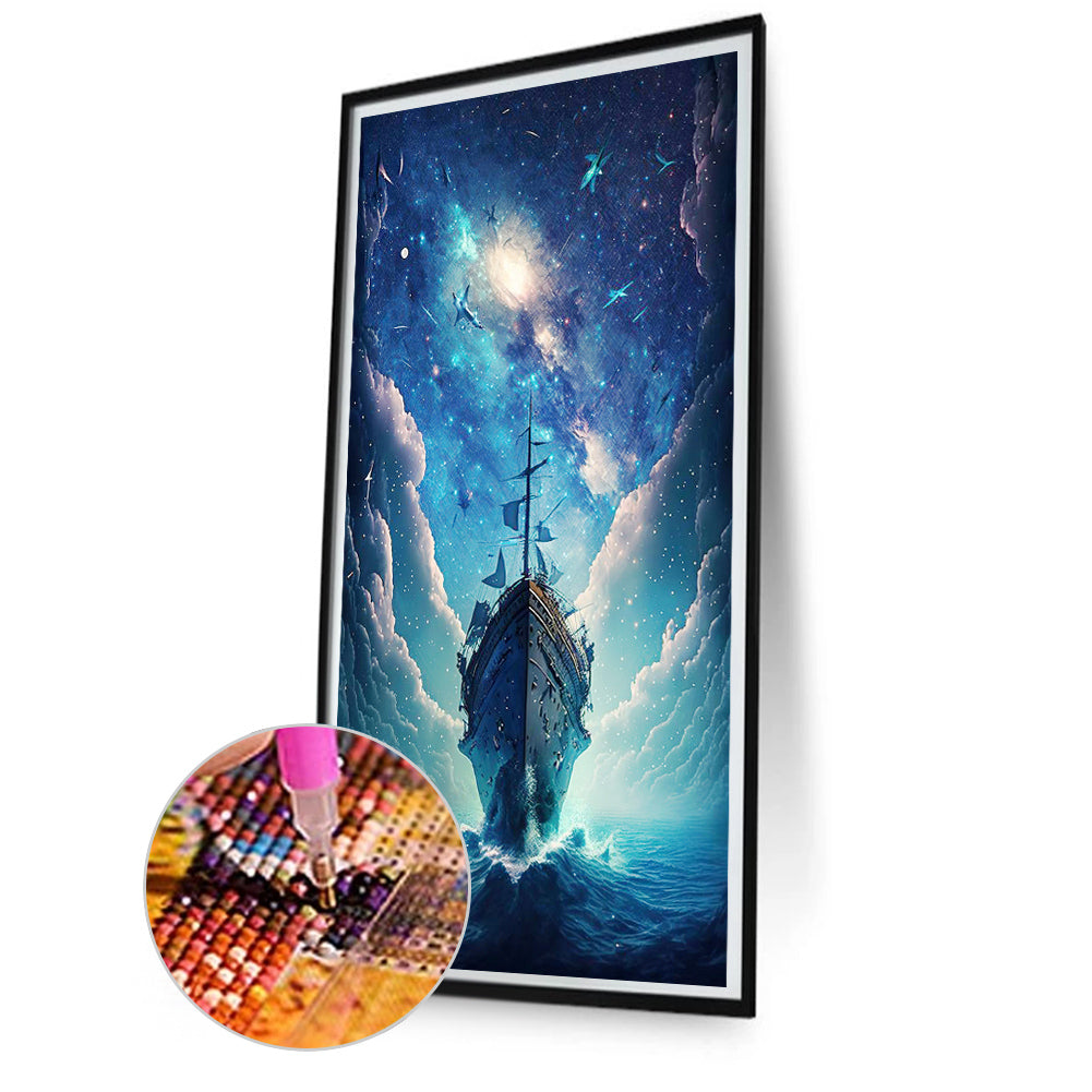 Sailing Ship - Full Square Drill Diamond Painting 40*80CM