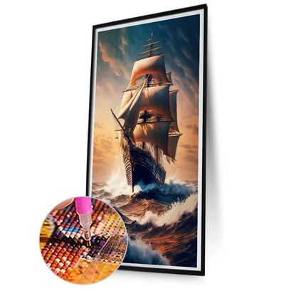 Sailing Ship - Full Square Drill Diamond Painting 40*80CM