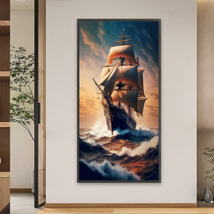 Sailing Ship - Full Square Drill Diamond Painting 40*80CM