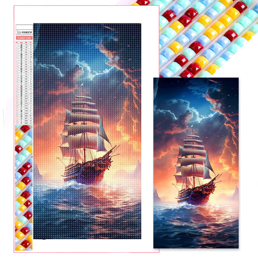 Sailing Ship - Full Square Drill Diamond Painting 40*80CM