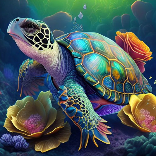 Sea Turtle - Full Round Drill Diamond Painting 30*30CM