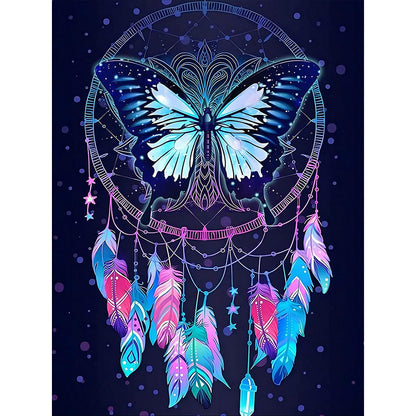 Butterfly Dream Catcher - Full Round Drill Diamond Painting 30*40CM