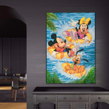 Swimming Mickey Mouse - Full Round Drill Diamond Painting 50*70CM