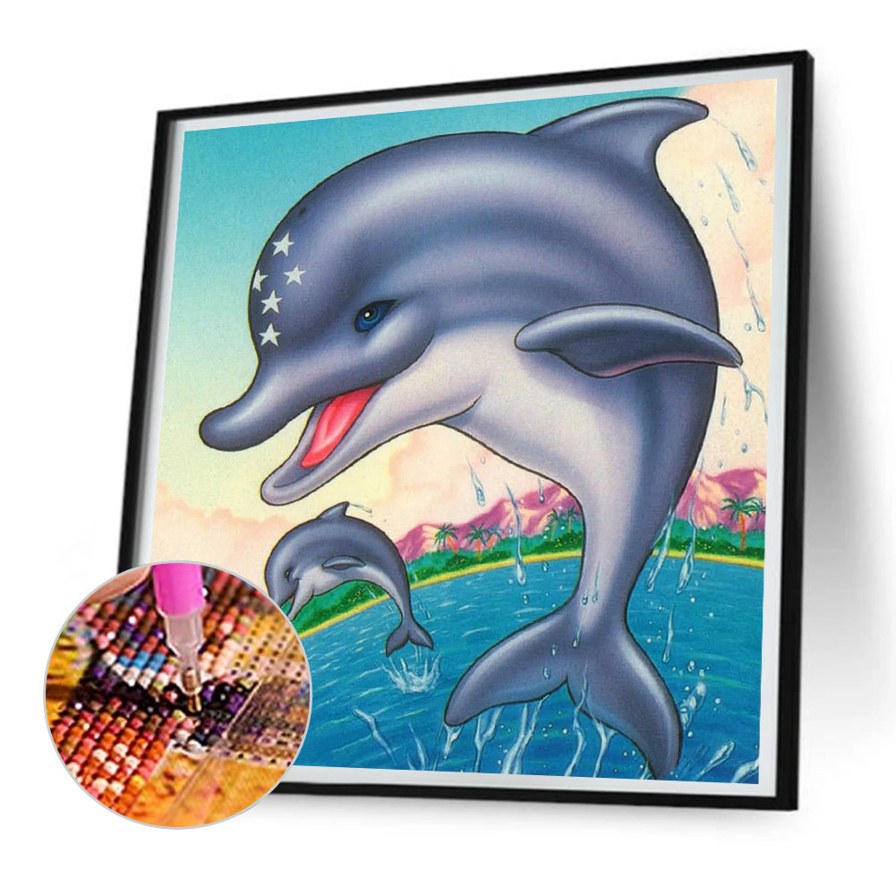 Dolphin - Full Round Drill Diamond Painting 30*30CM