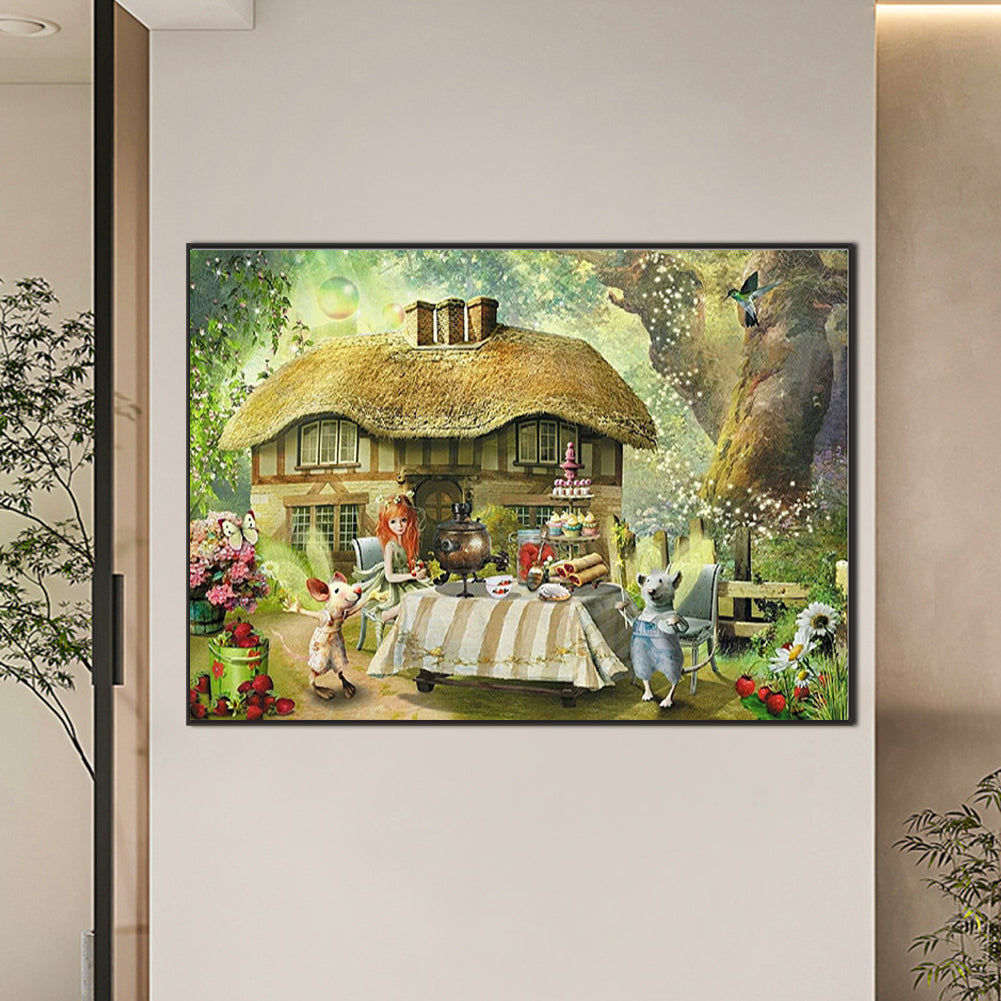 Forest House - Full Round Drill Diamond Painting 70*50CM