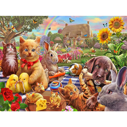 Animal Party - Full Round Drill Diamond Painting 40*30CM