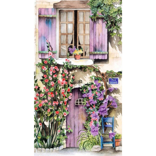 Flowers By The Window - Full Round Drill Diamond Painting 45*80cm