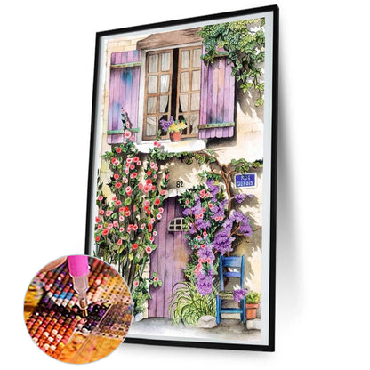 Flowers By The Window - Full Round Drill Diamond Painting 45*80cm