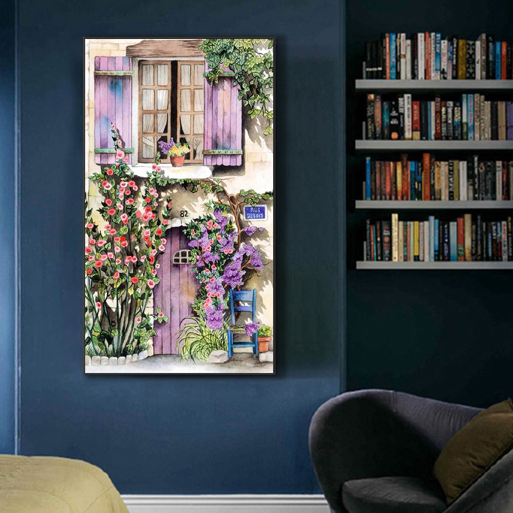 Flowers By The Window - Full Round Drill Diamond Painting 45*80cm