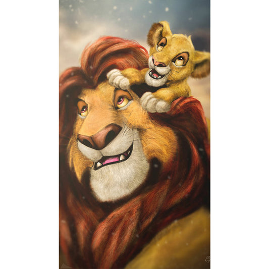 Lion Parent-Child - Full Round Drill Diamond Painting 45*80CM