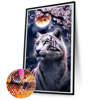 White Tiger - Full Round Drill Diamond Painting 45*80CM