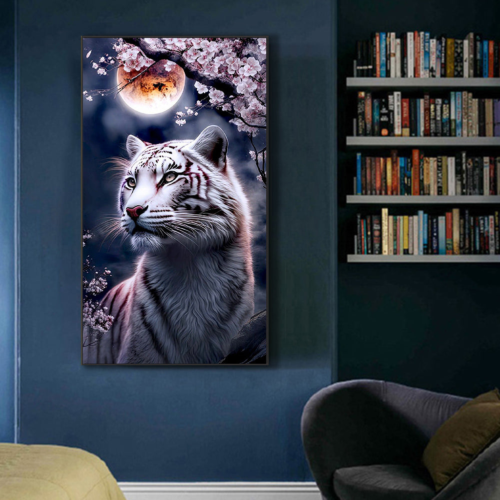 White Tiger - Full Round Drill Diamond Painting 45*80CM