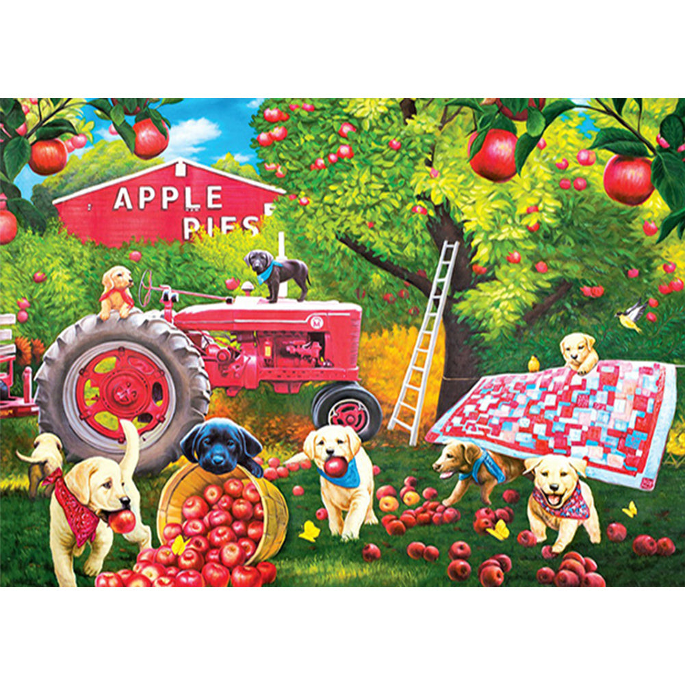 Puppy Daily - Full Round Drill Diamond Painting 70*50cm