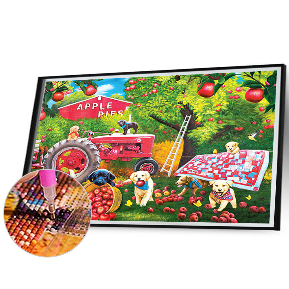 Puppy Daily - Full Round Drill Diamond Painting 70*50cm