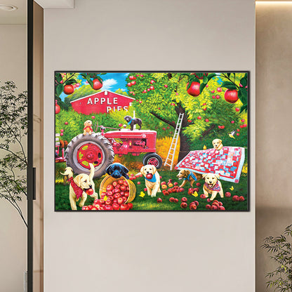 Puppy Daily - Full Round Drill Diamond Painting 70*50cm