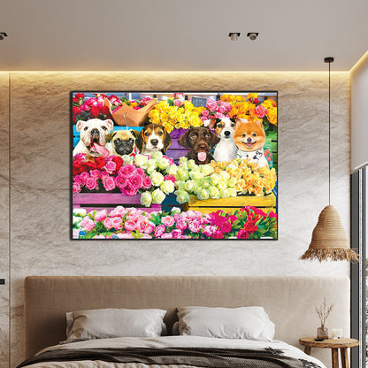 Puppy Daily - Full Round Drill Diamond Painting 70*50cm