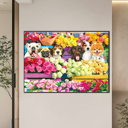 Puppy Daily - Full Round Drill Diamond Painting 70*50cm