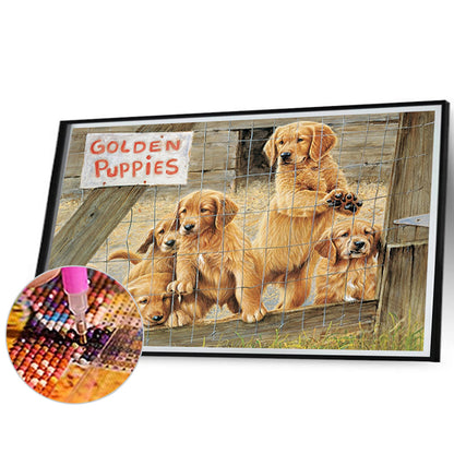 Puppy Daily - Full Round Drill Diamond Painting 70*50cm