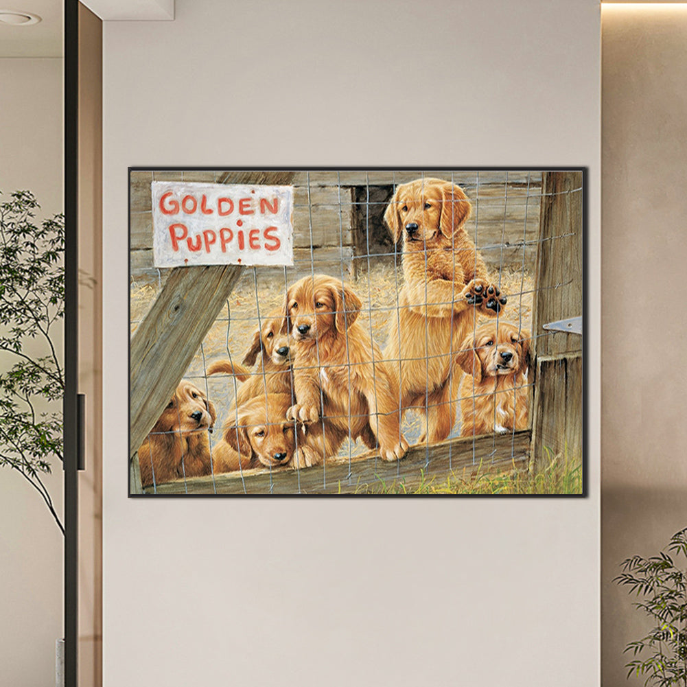 Puppy Daily - Full Round Drill Diamond Painting 70*50cm