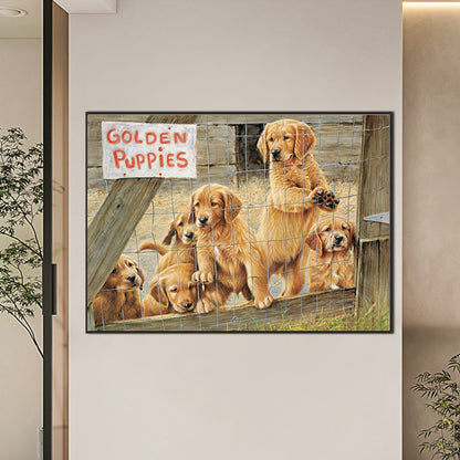 Puppy Daily - Full Round Drill Diamond Painting 70*50cm