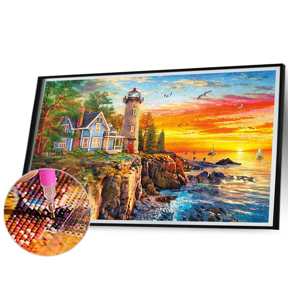 Lighthouse - Full Round Drill Diamond Painting 70*50cm