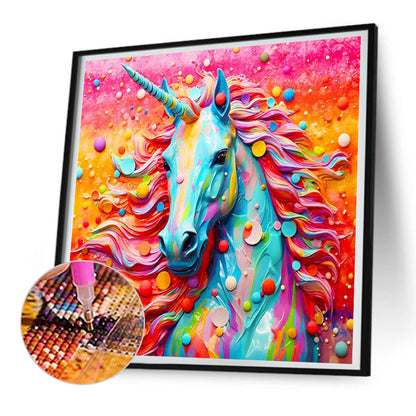 Embossed Unicorn - Full Round Drill Diamond Painting 30*30CM