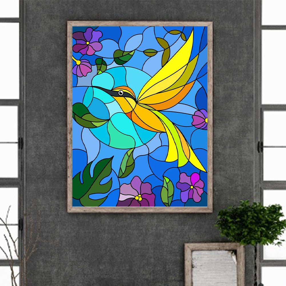 Glass Painting Hummingbird - Full Round Drill Diamond Painting 30*40CM