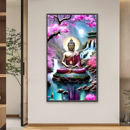 Lotus Buddha Statue - Full Square Drill Diamond Painting 40*70CM