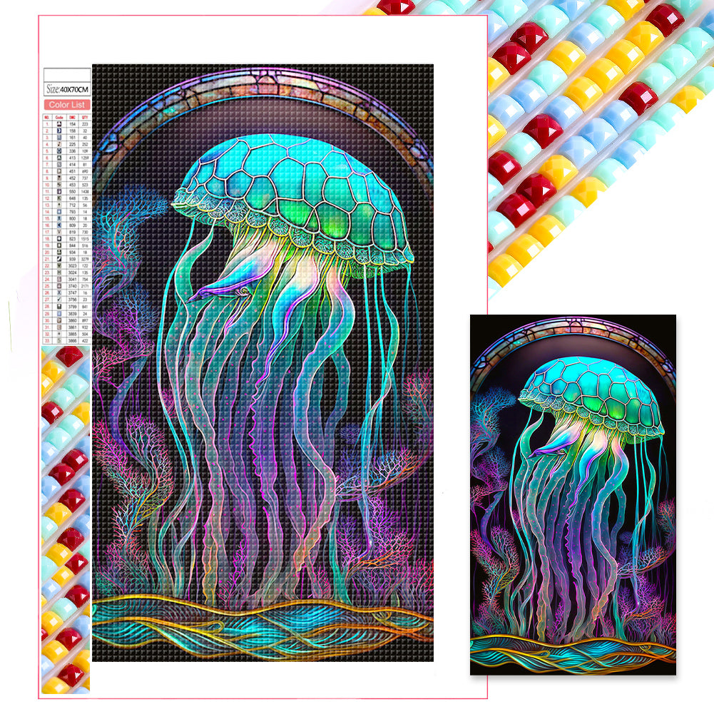 Aurora Jellyfish - Full Square Drill Diamond Painting 40*70CM