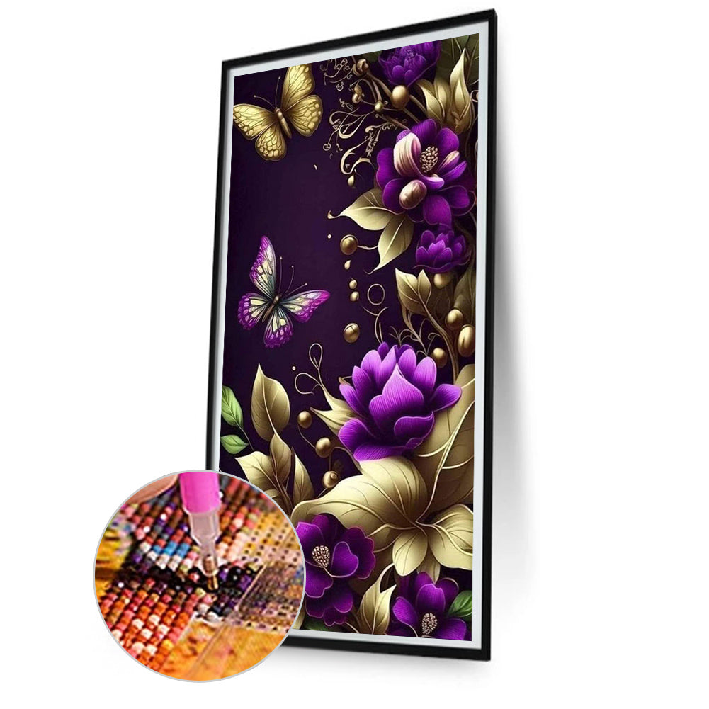 Aurora Purple Pansies - Full Square Drill Diamond Painting 40*80CM