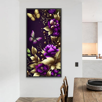 Aurora Purple Pansies - Full Square Drill Diamond Painting 40*80CM