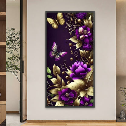 Aurora Purple Pansies - Full Square Drill Diamond Painting 40*80CM