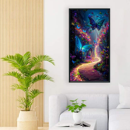 Butterfly Rose Forest - Full Round Drill Diamond Painting 40*70CM