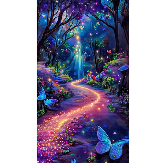 Butterfly Rose Forest - Full Round Drill Diamond Painting 40*70CM